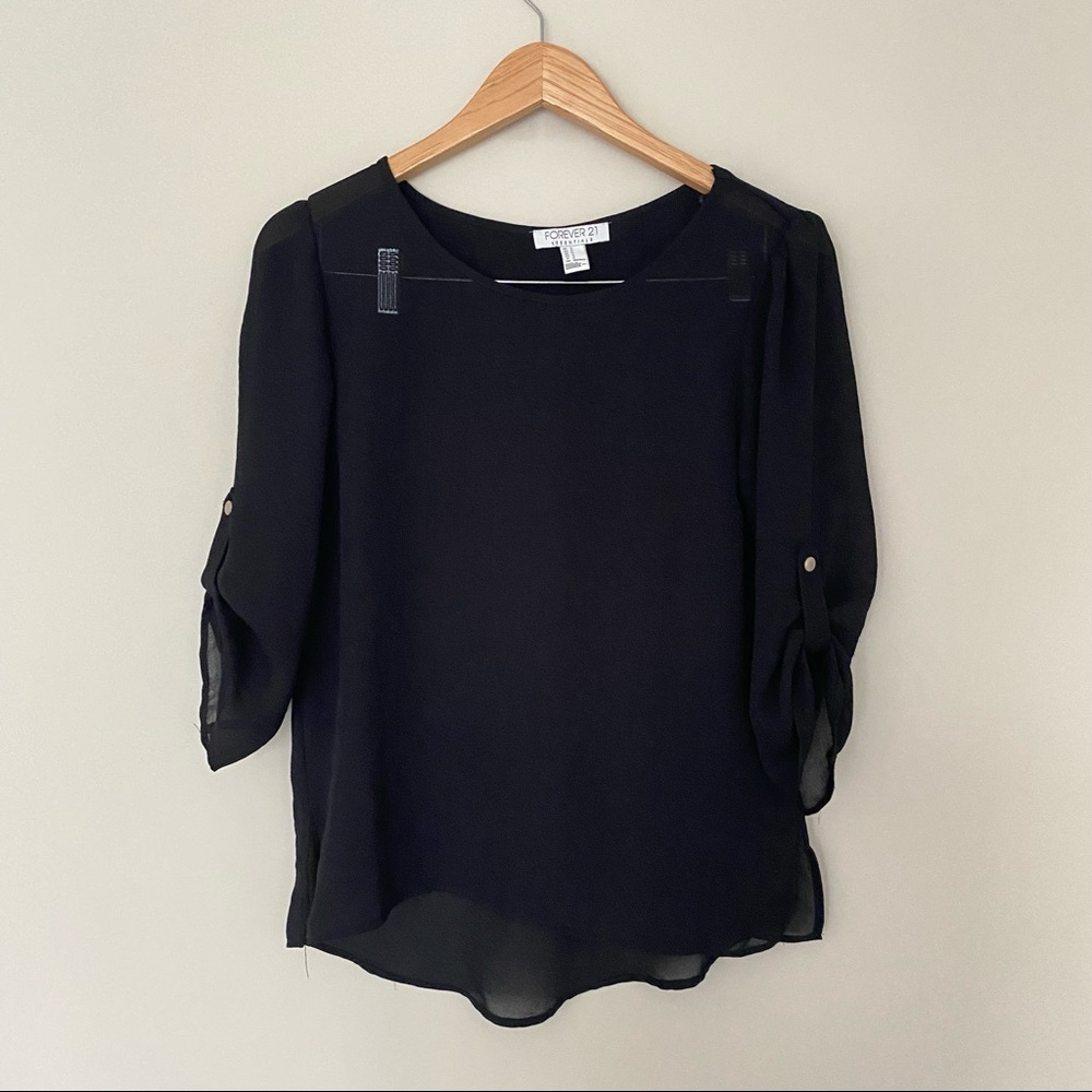 FOREVER 21 Black Chiffon Blouse